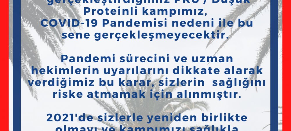 Düşük Proteinli Kamp İptal Duyurusu Görseli